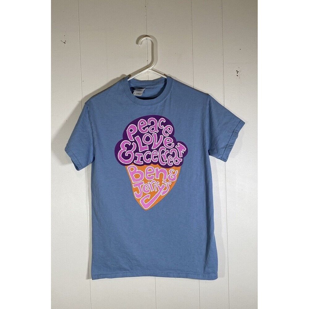 Ben & Jerry's Peace Love and Ice Cream Shirtdouble sided‎ size small